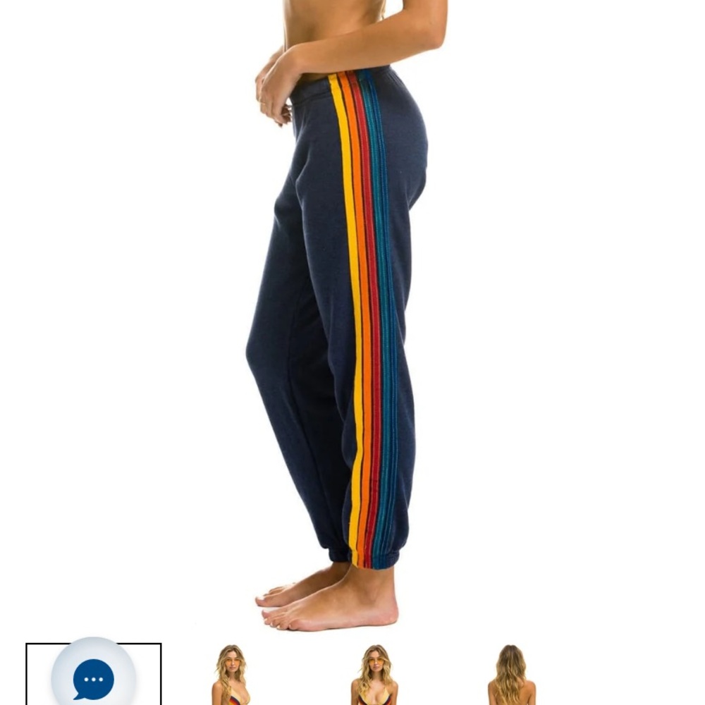 Aviator nation navy stripe sweatpants large